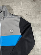 Fred Perry Trainingsjacke Schwarz/ Grau/ Hellblau M