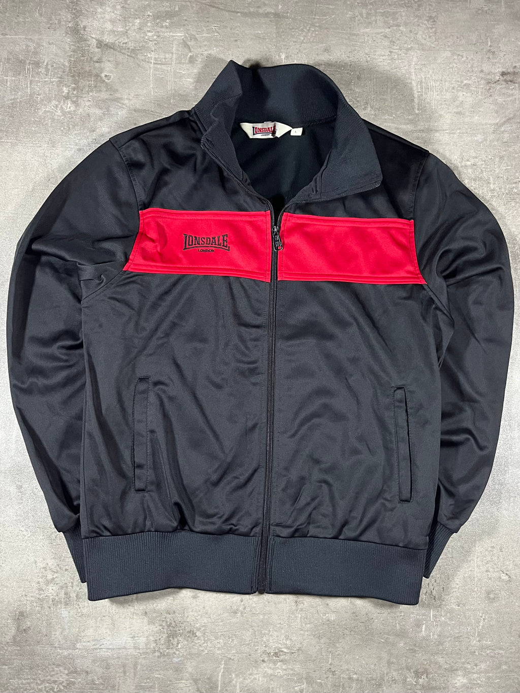 Lonsdale Trainingsjacke Schwarz/ Rot L