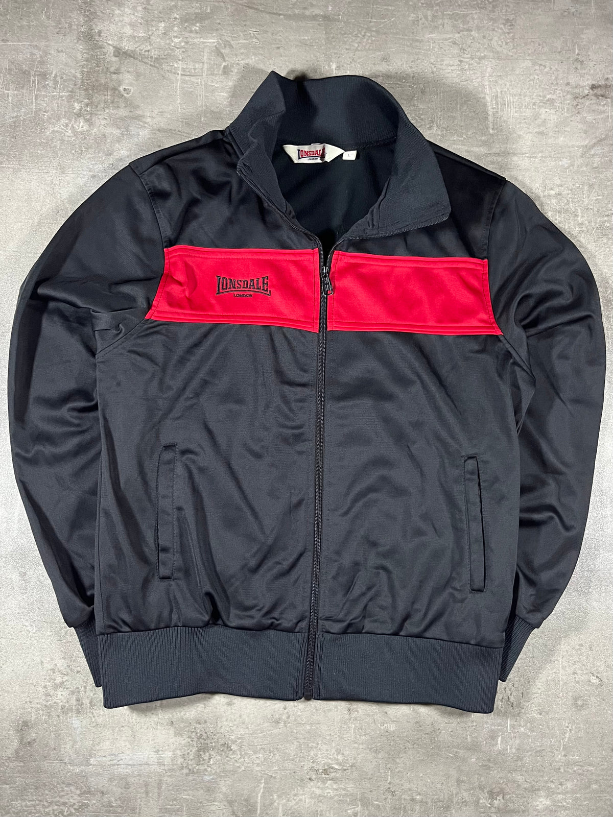 Lonsdale Trainingsjacke Schwarz/ Rot L