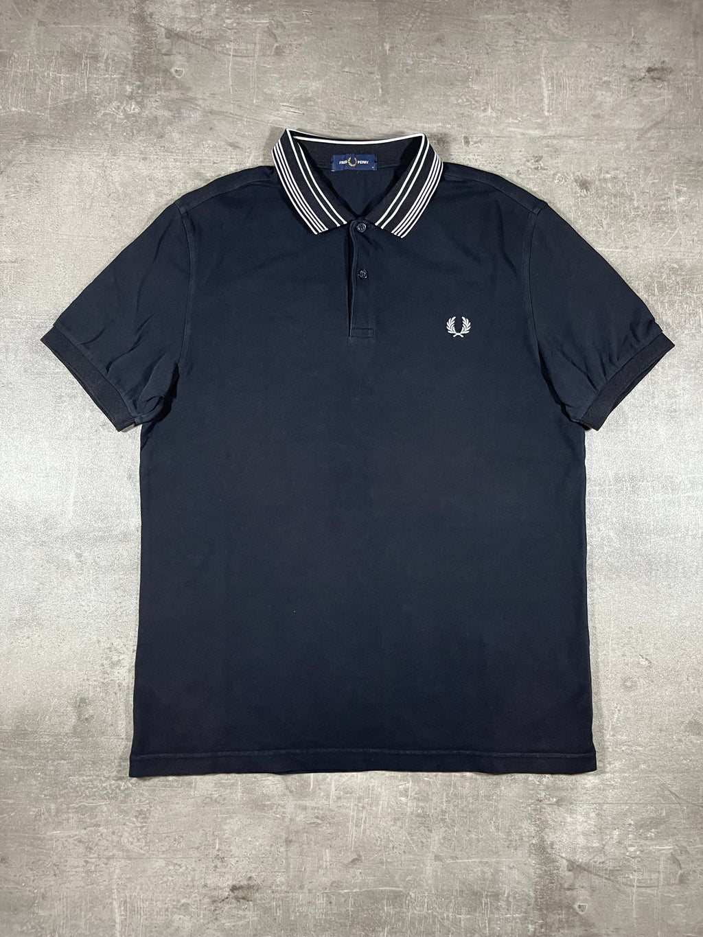 Fred Perry Poloshirt Schwarz/ Weiß L
