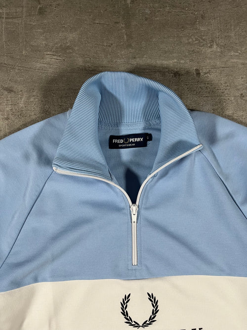 Fred Perry Half-Zip Schwarz/ Weiß/ Hellblau S
