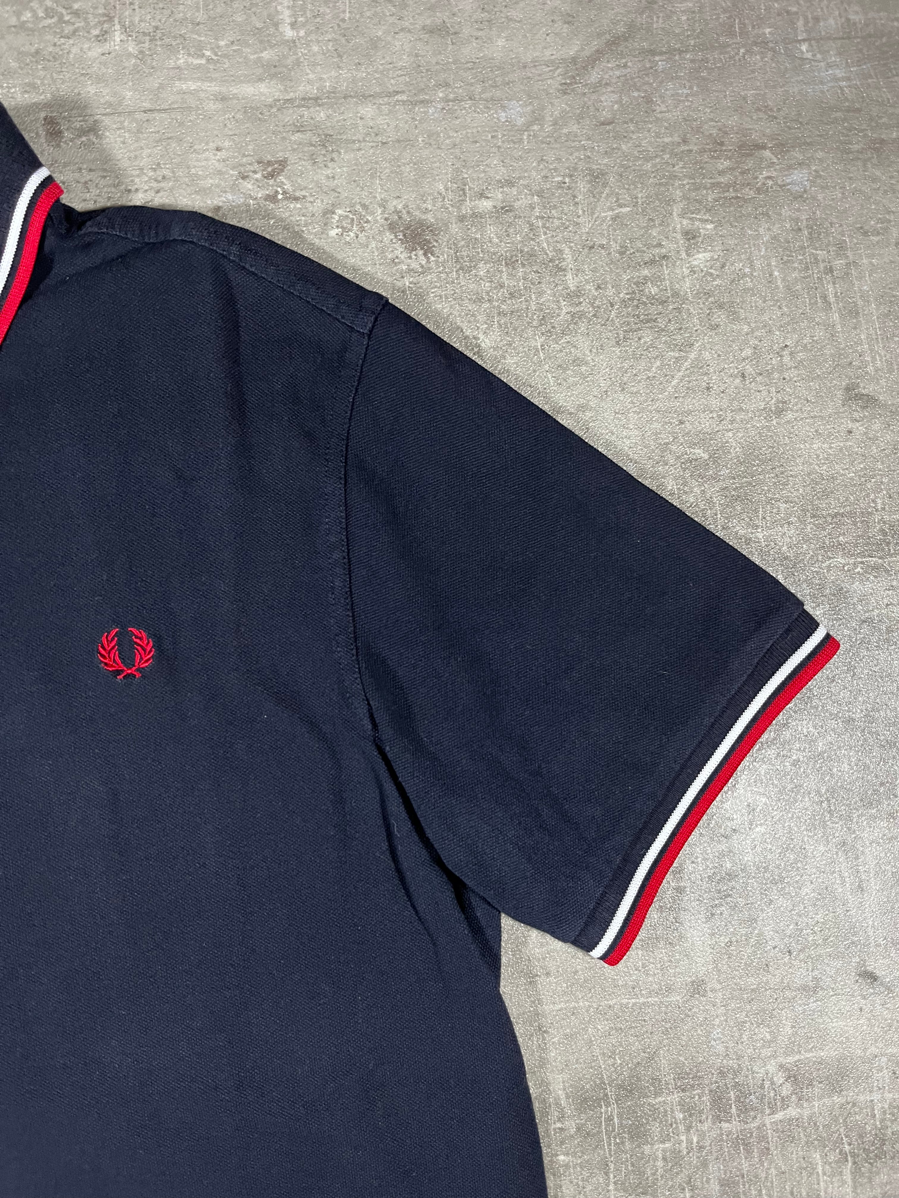 Fred Perry Poloshirt Schwarz/ Weiß/ Rot XL