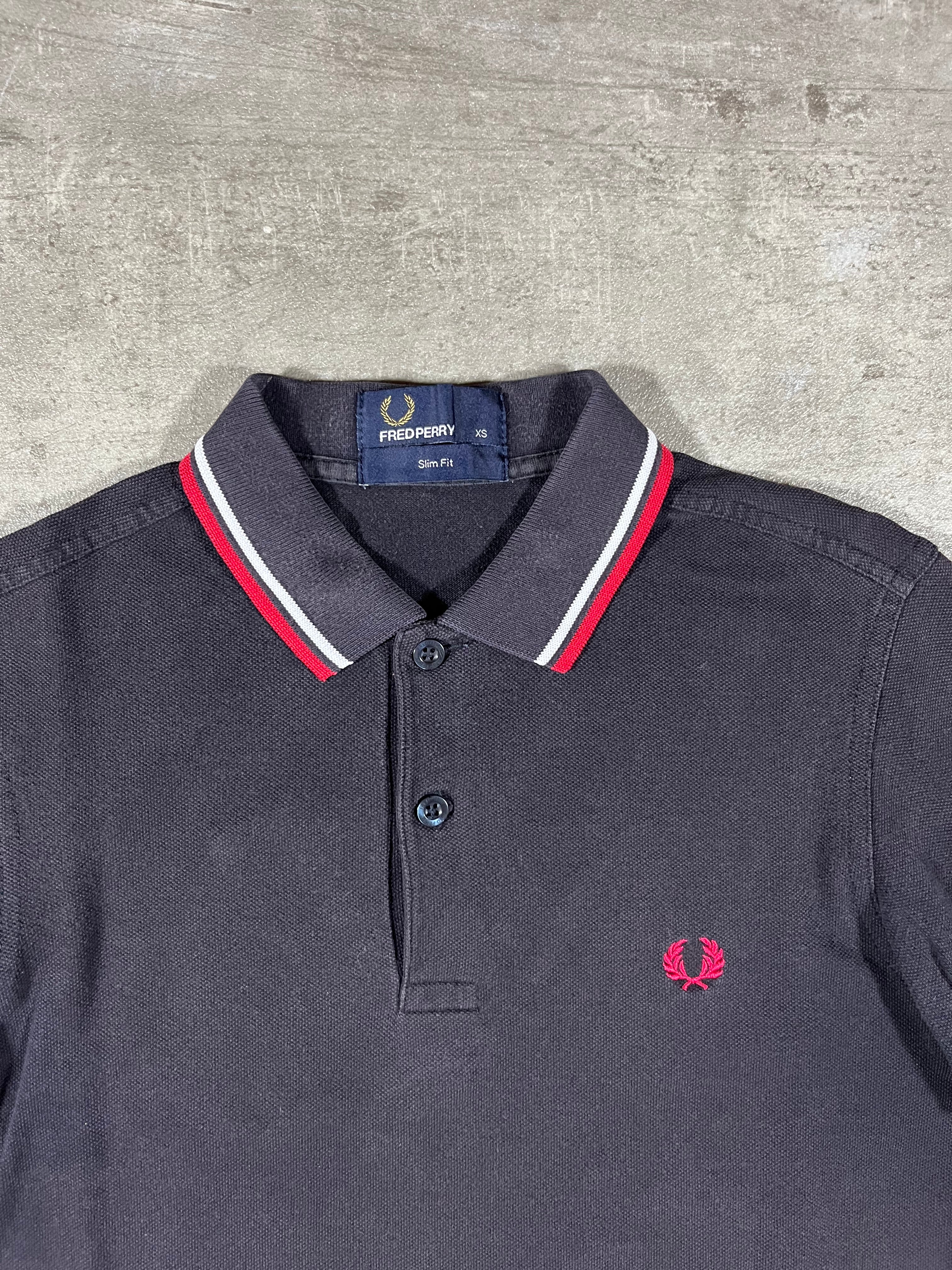 Fred Perry Poloshirt Schwarz/ Weiß/ Rot XS