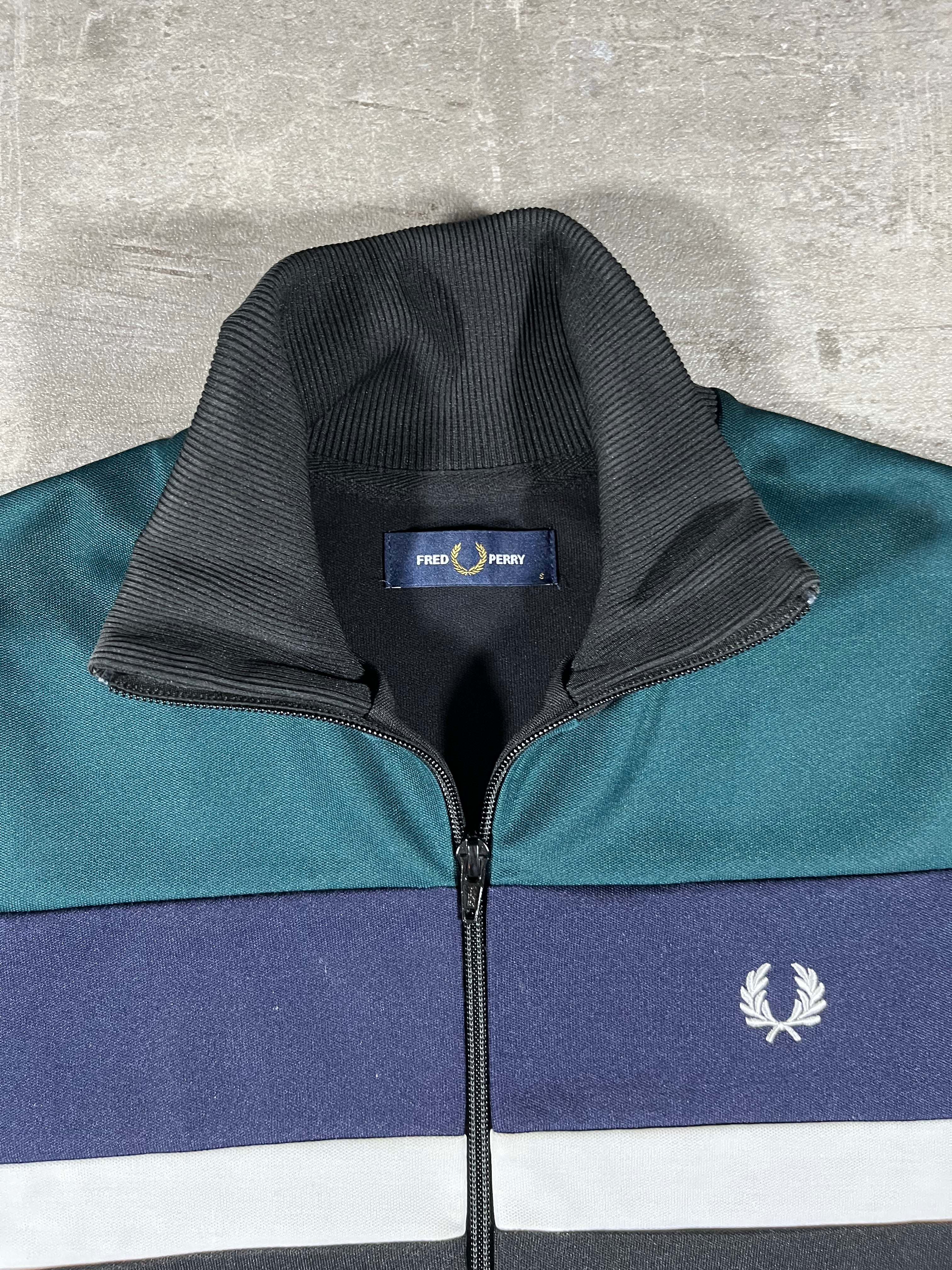 Fred Perry Trainingsjacke Schwarz/Grün/ Navy S
