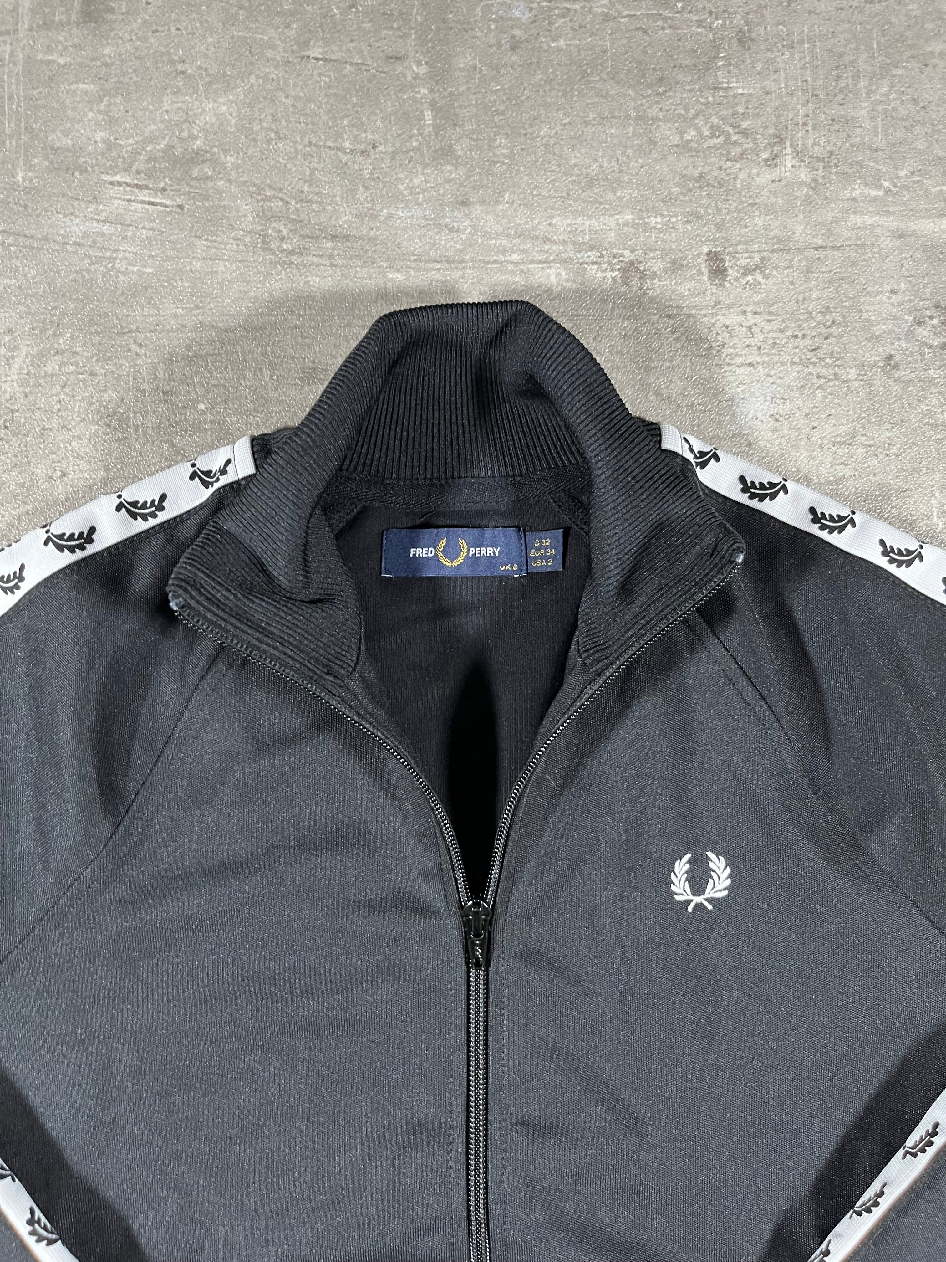 Fred Perry Trainingsjacke Taped Schwarz S Damen