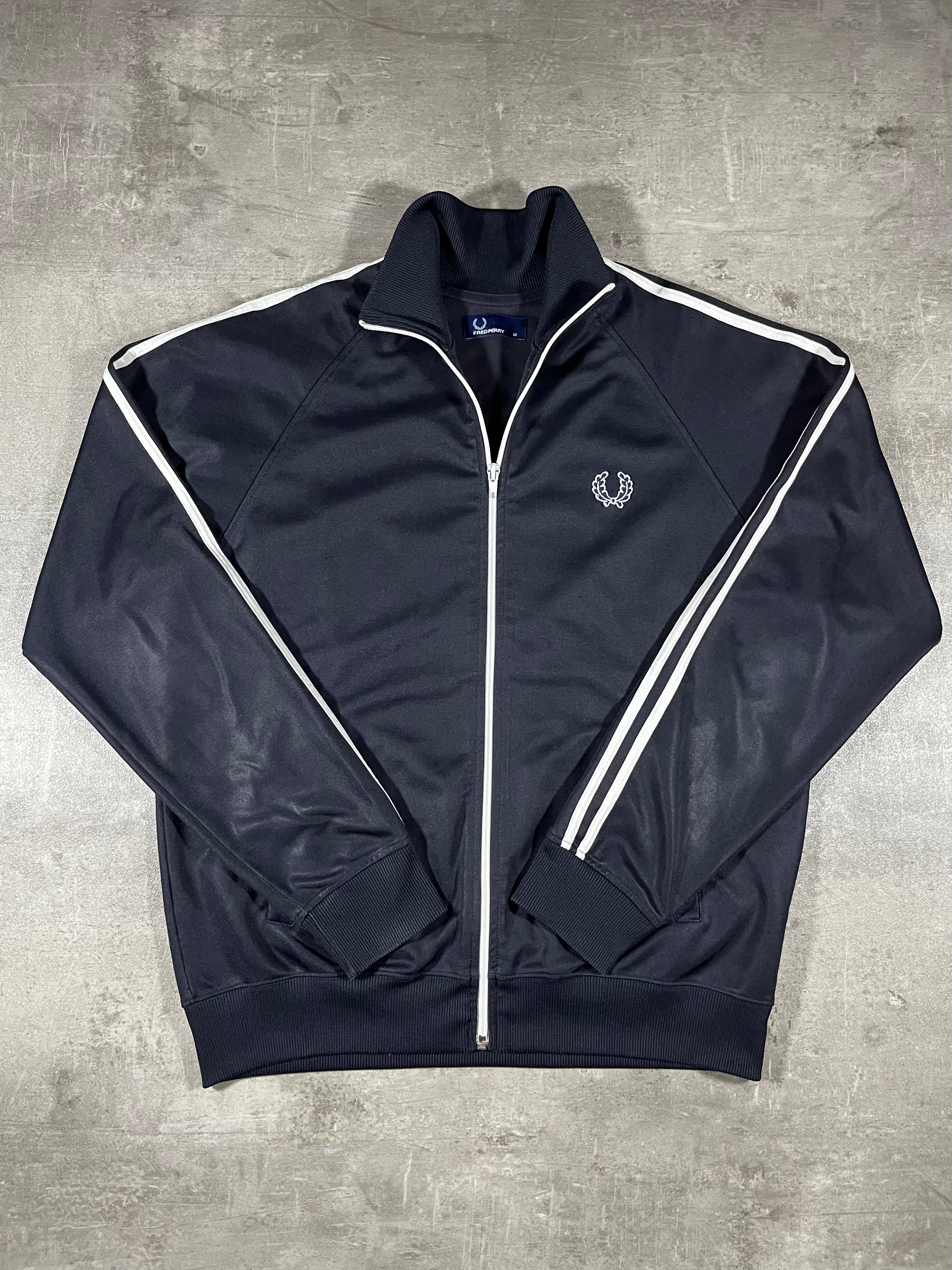 Fred Perry Vintage Trainingsjacke Taped Schwarz M