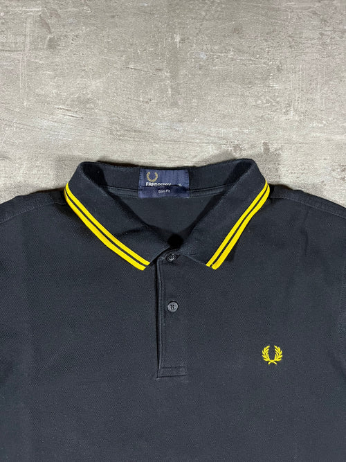 Fred Perry Poloshirt Schwarz/ Gelb XL