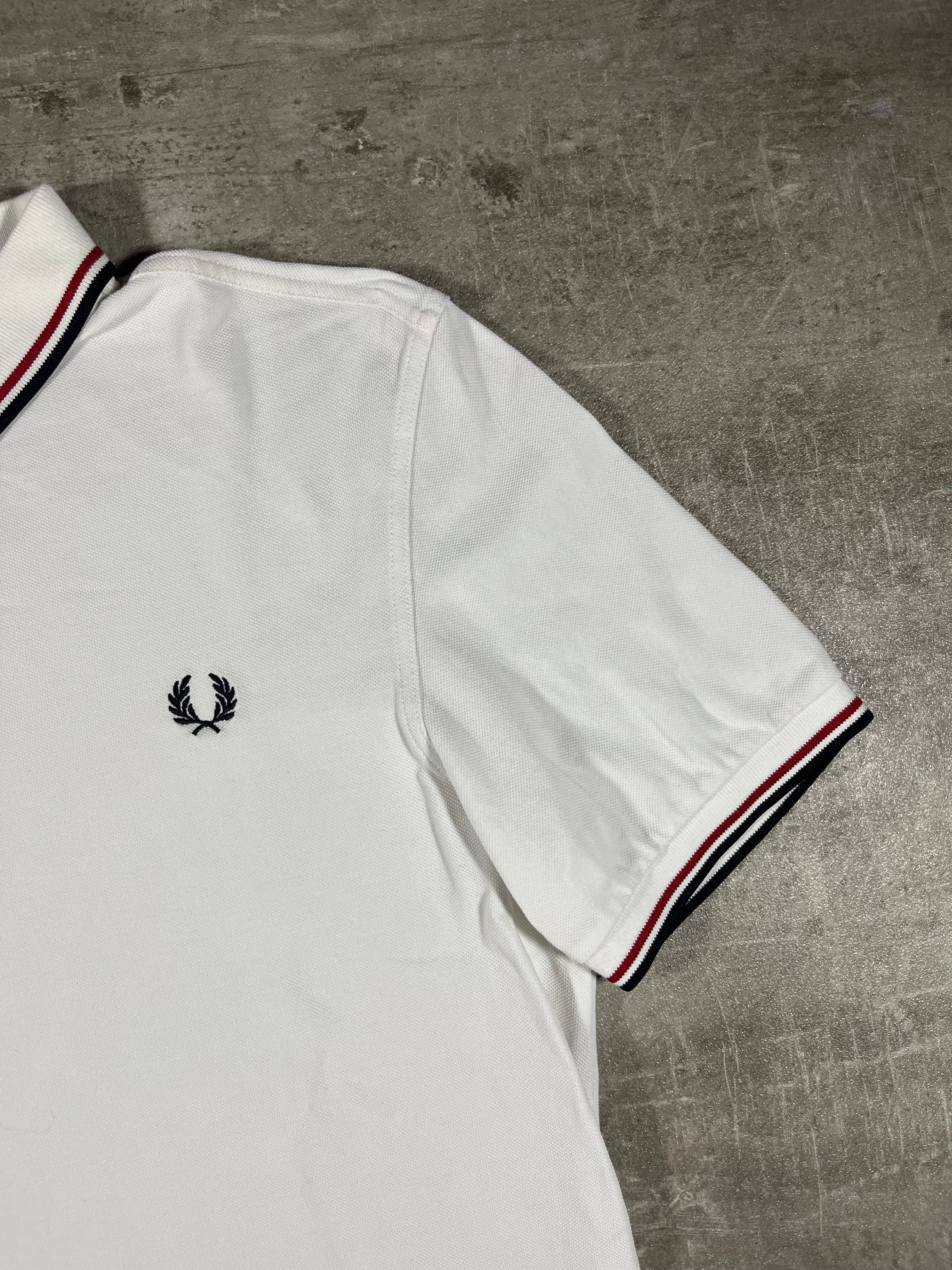 Fred Perry Poloshirt Weiß/ Rot/ Schwarz XL