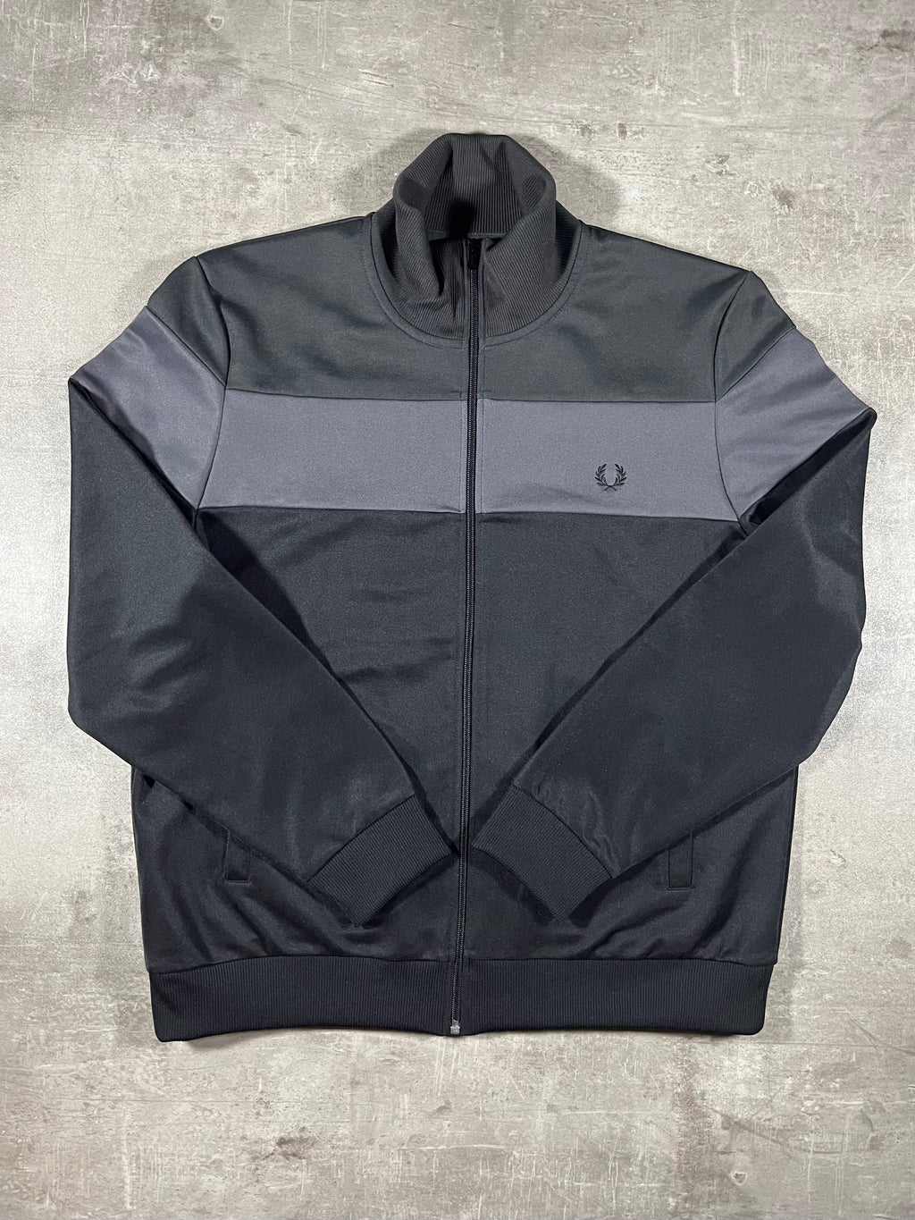 Fred Perry Trainingsjacke Schwarz/Grau XL
