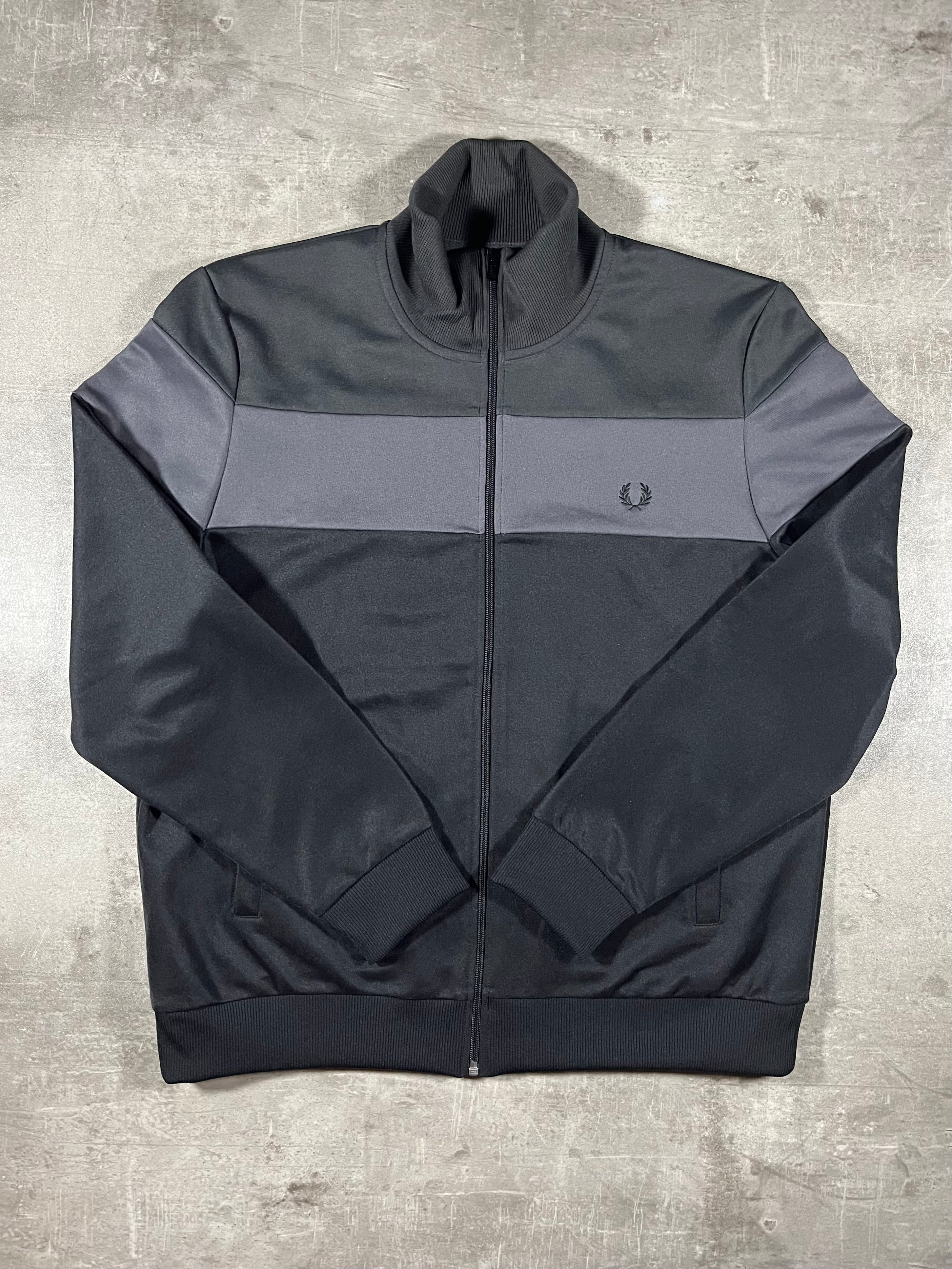Fred Perry Trainingsjacke Schwarz/Grau XL