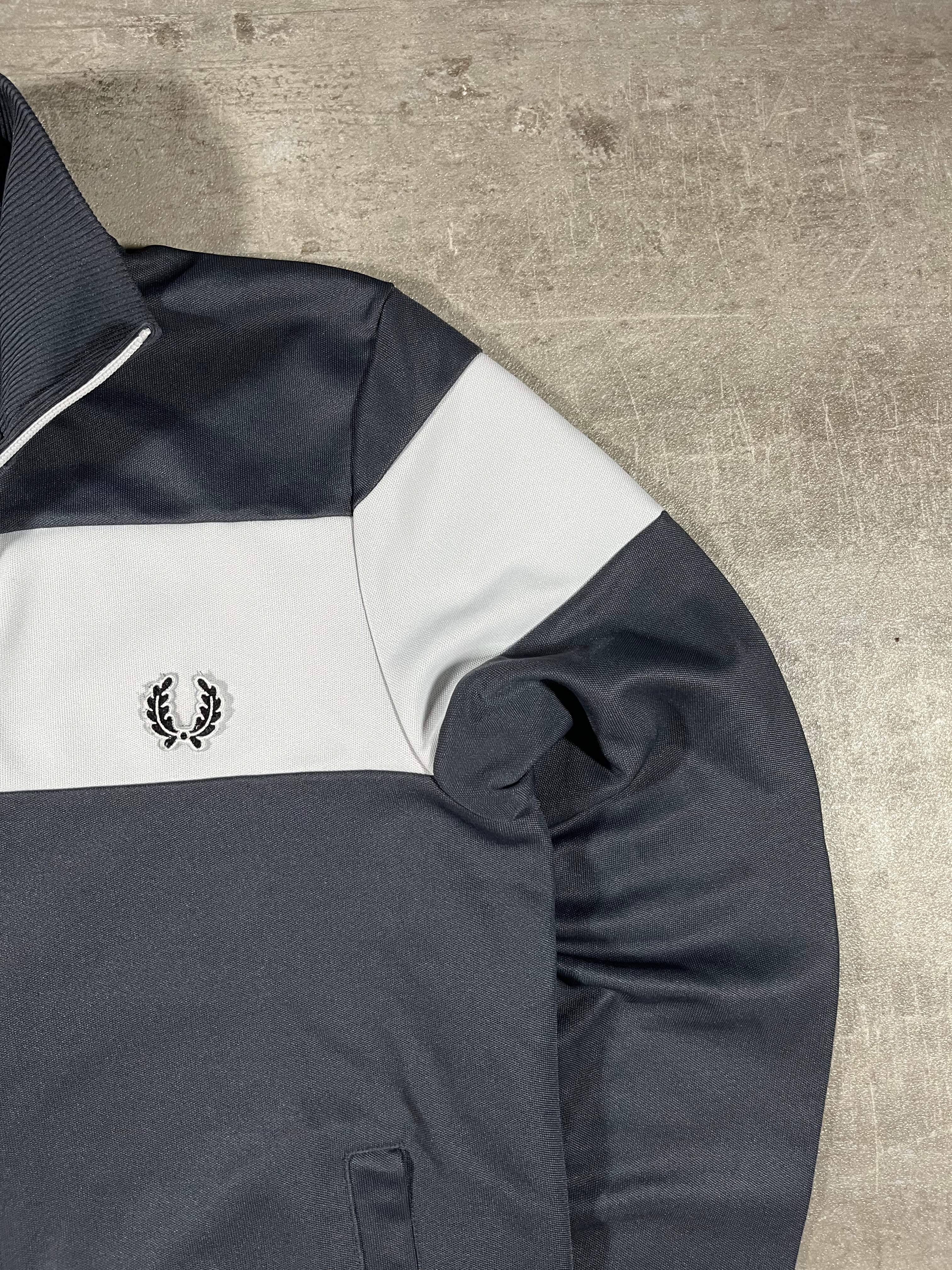 Fred Perry Vintage Trainingsjacke Grau/ Weiß S