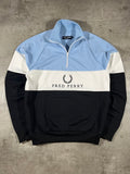 Fred Perry Half-Zip Schwarz/ Weiß/ Hellblau S