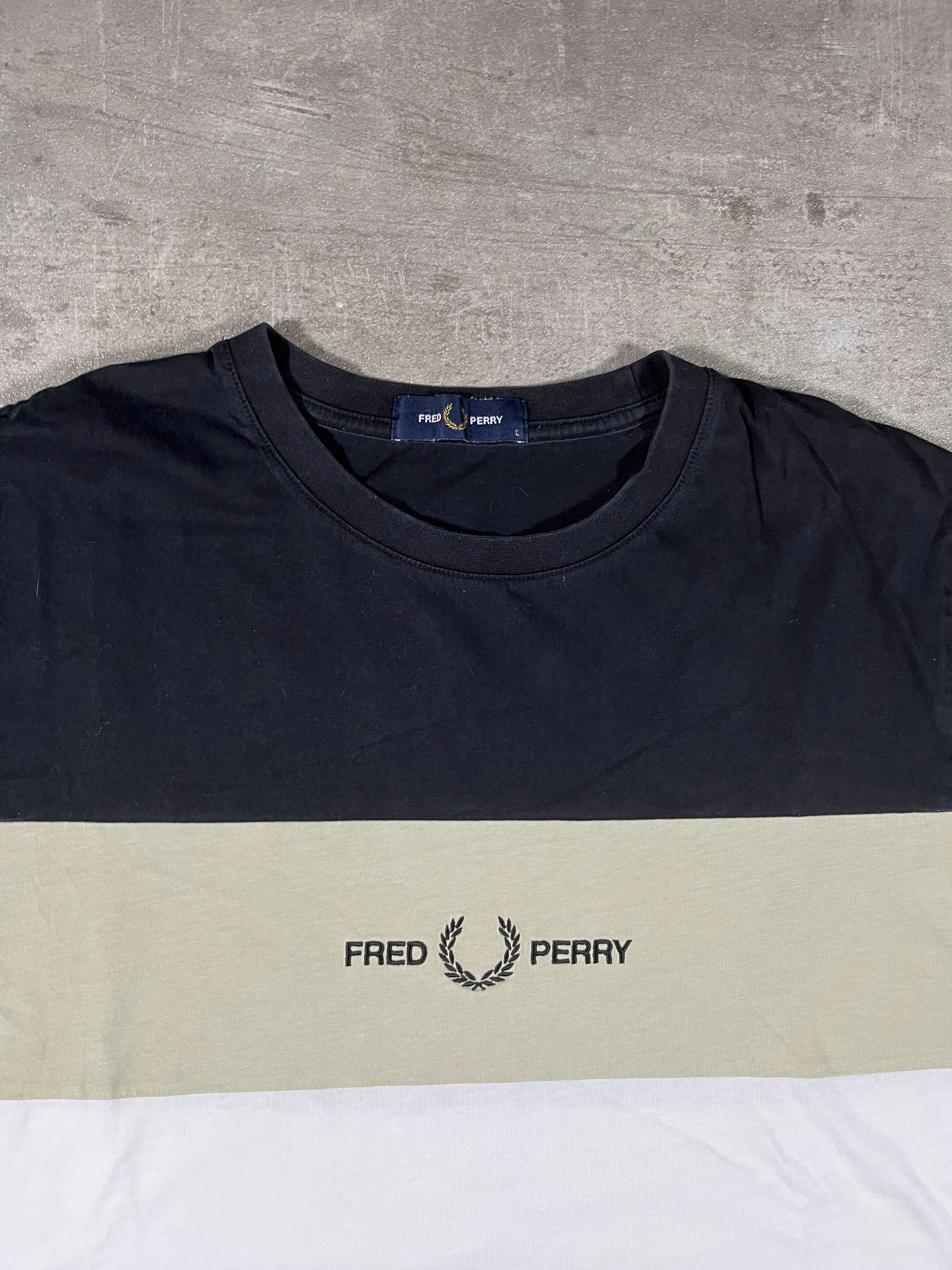 Fred Perry T-shirt Schwarz/ Weiß/ Beige L