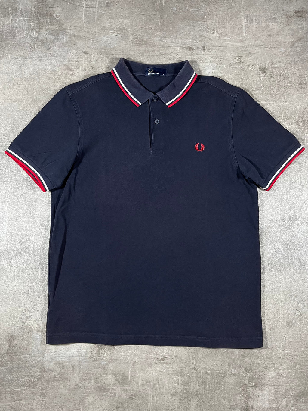 Fred Perry Poloshirt Schwarz/ Weiß/ Rot M