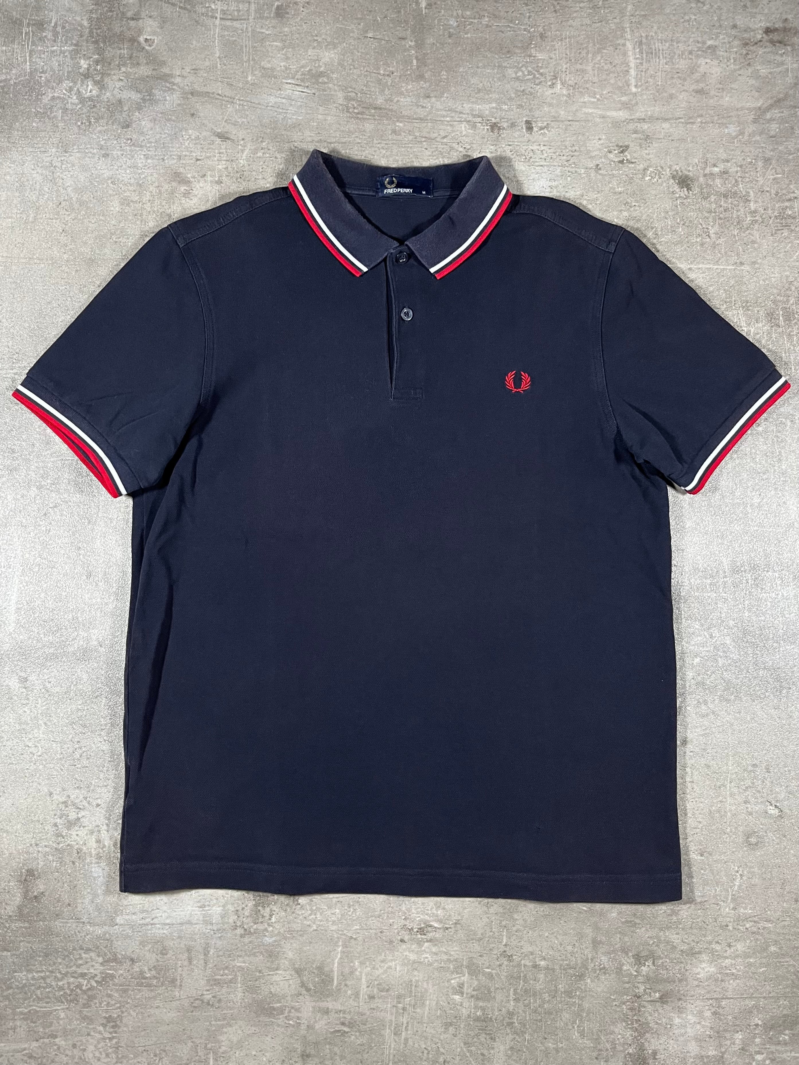 Fred Perry Poloshirt Schwarz/ Weiß/ Rot M