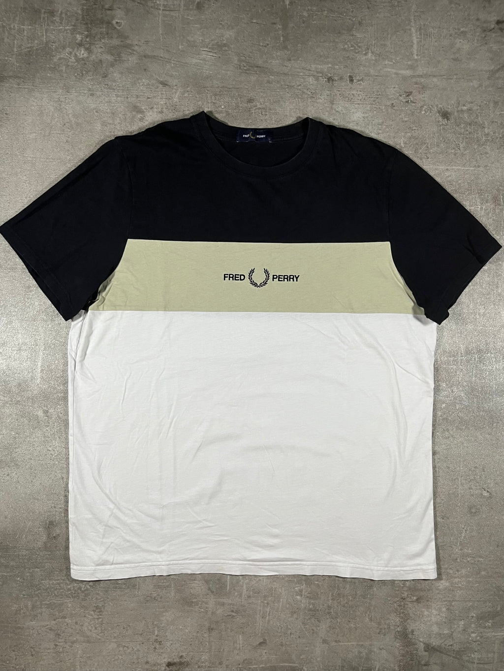 Fred Perry T-shirt Schwarz/ Weiß/ Beige L