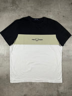 Fred Perry T-shirt Schwarz/ Weiß/ Beige L