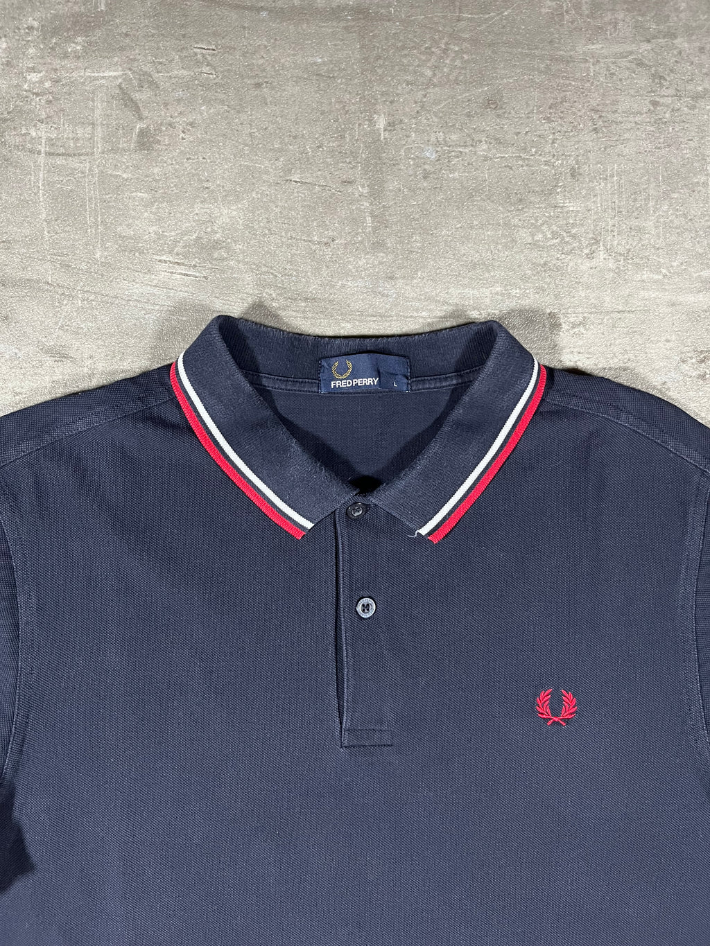 Fred Perry Poloshirt Schwarz/ Weiß/ Rot L