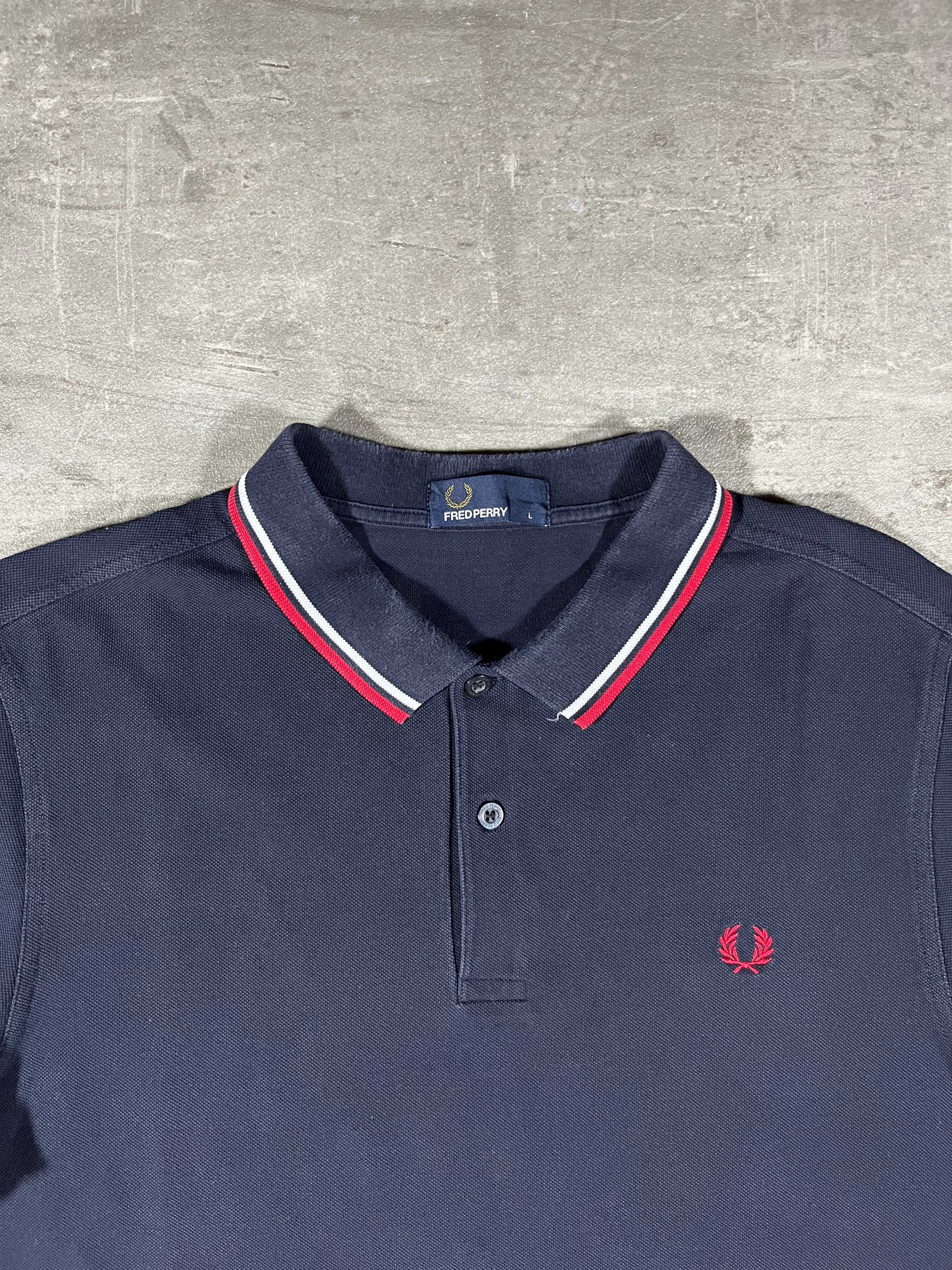 Fred Perry Poloshirt Schwarz/ Weiß/ Rot L