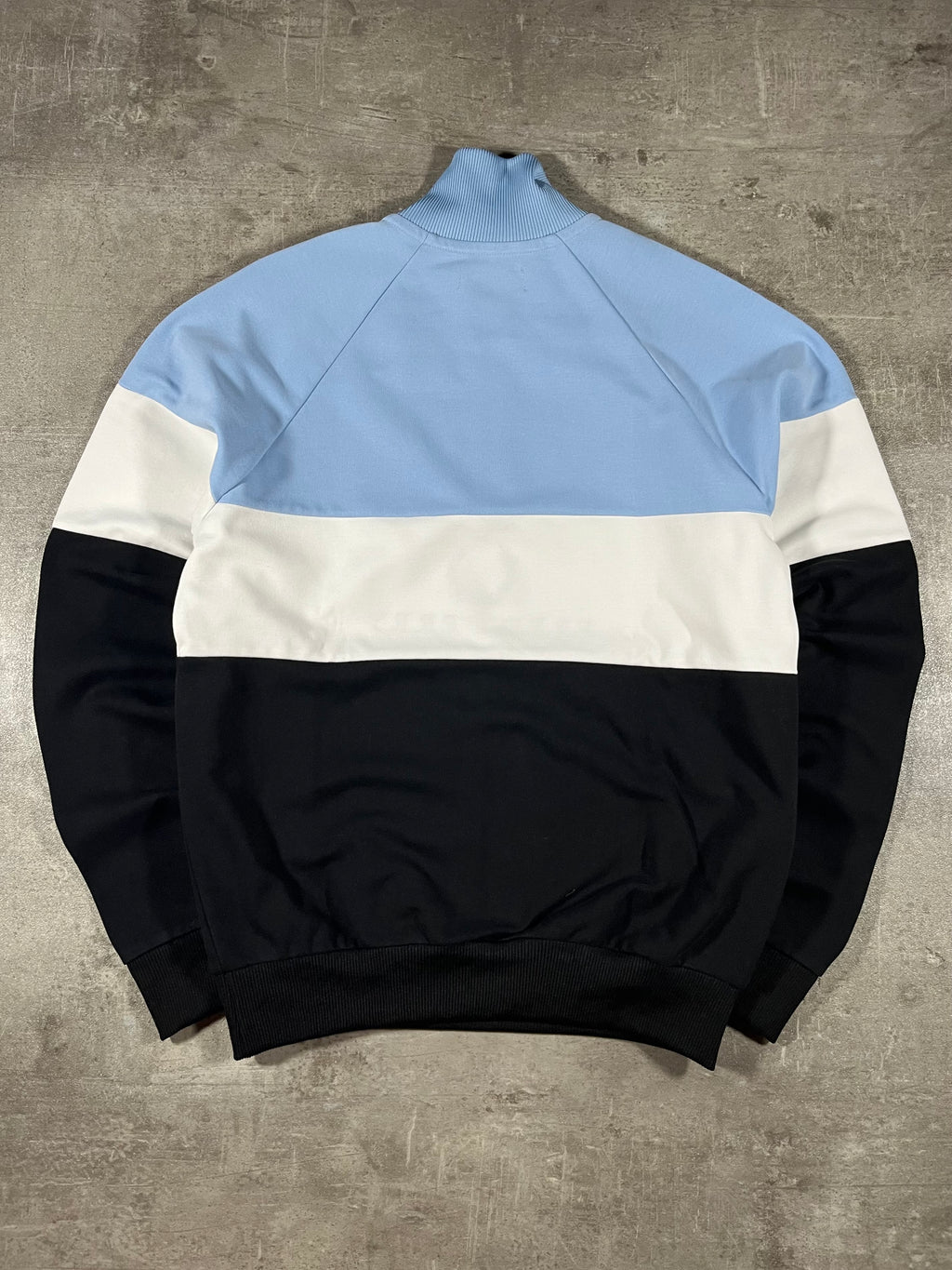 Fred Perry Half-Zip Schwarz/ Weiß/ Hellblau S