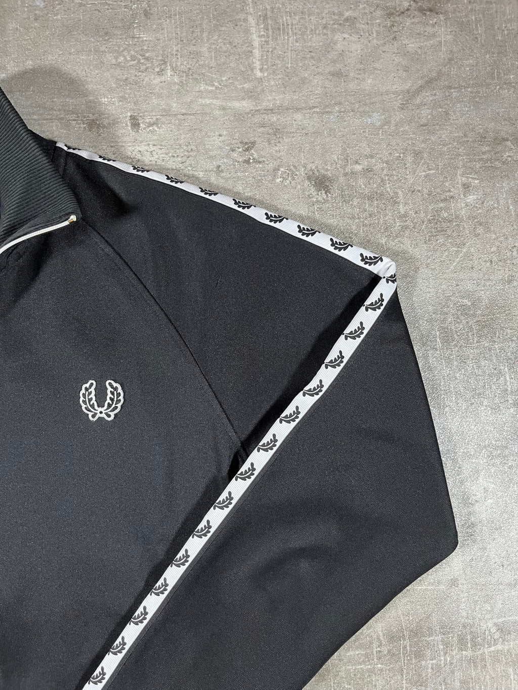 Fred Perry Vintage Trainingsjacke Taped Schwarz S