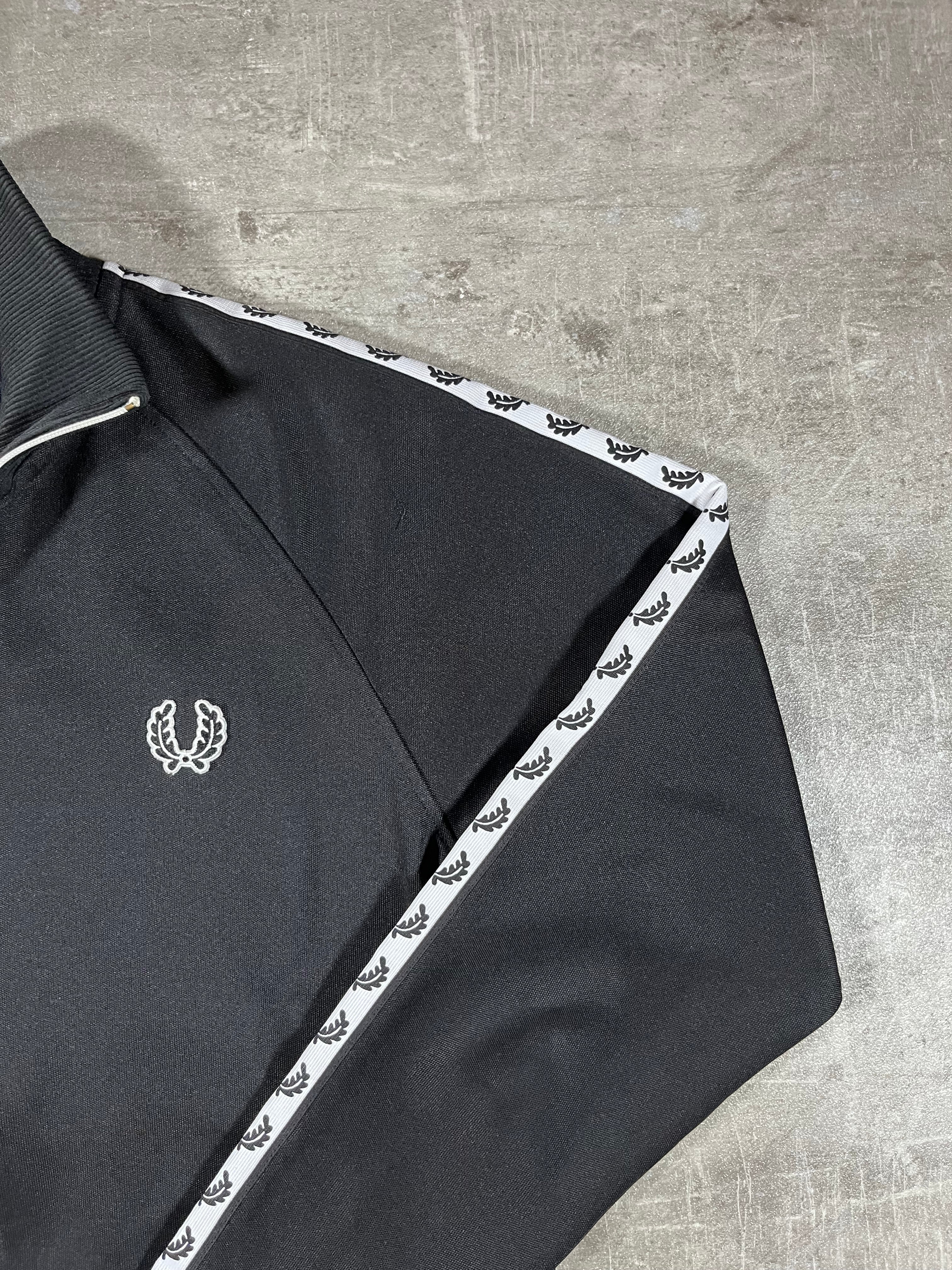 Fred Perry Vintage Trainingsjacke Taped Schwarz S