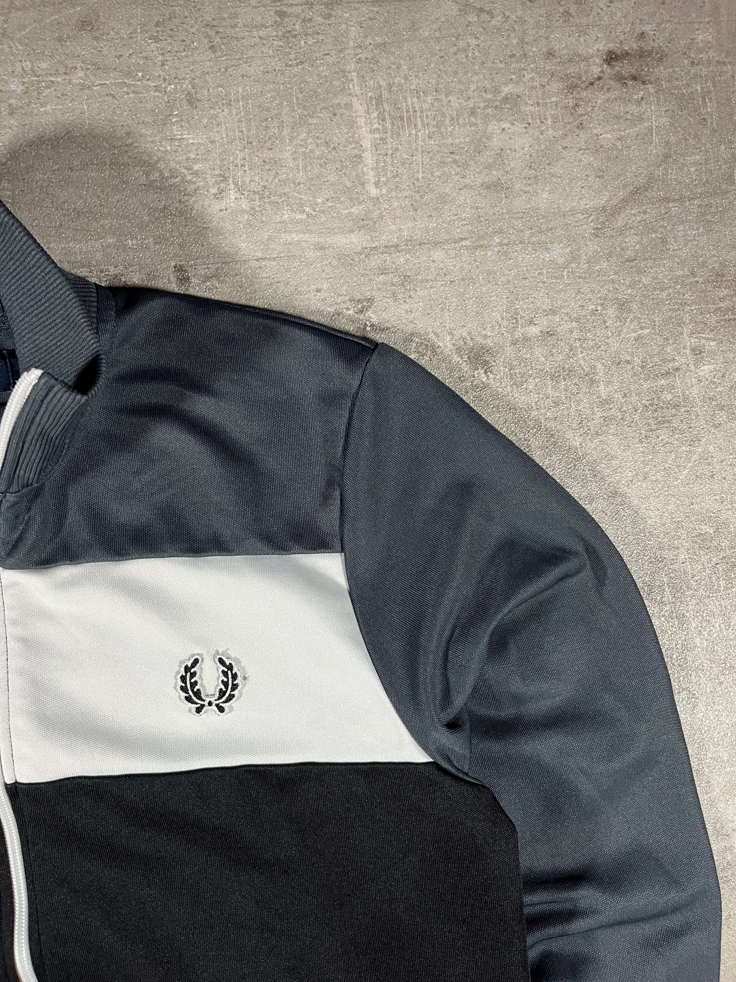 Fred Perry Vintage Trainingsjacke Schwarz/ Grau/ Weiß M