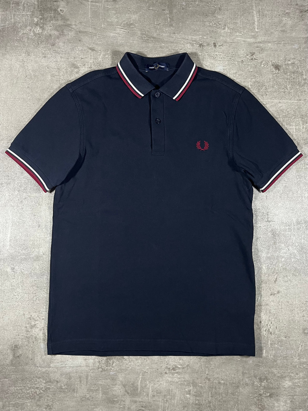 Fred Perry Poloshirt Schwarz/ Weiß/ Rot S
