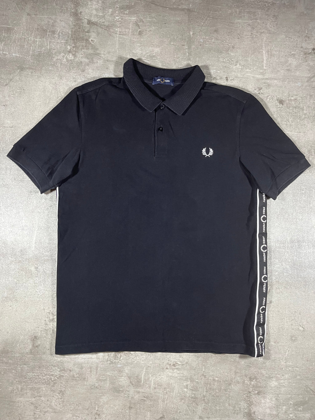 Fred Perry Poloshirt Taped Schwarz L