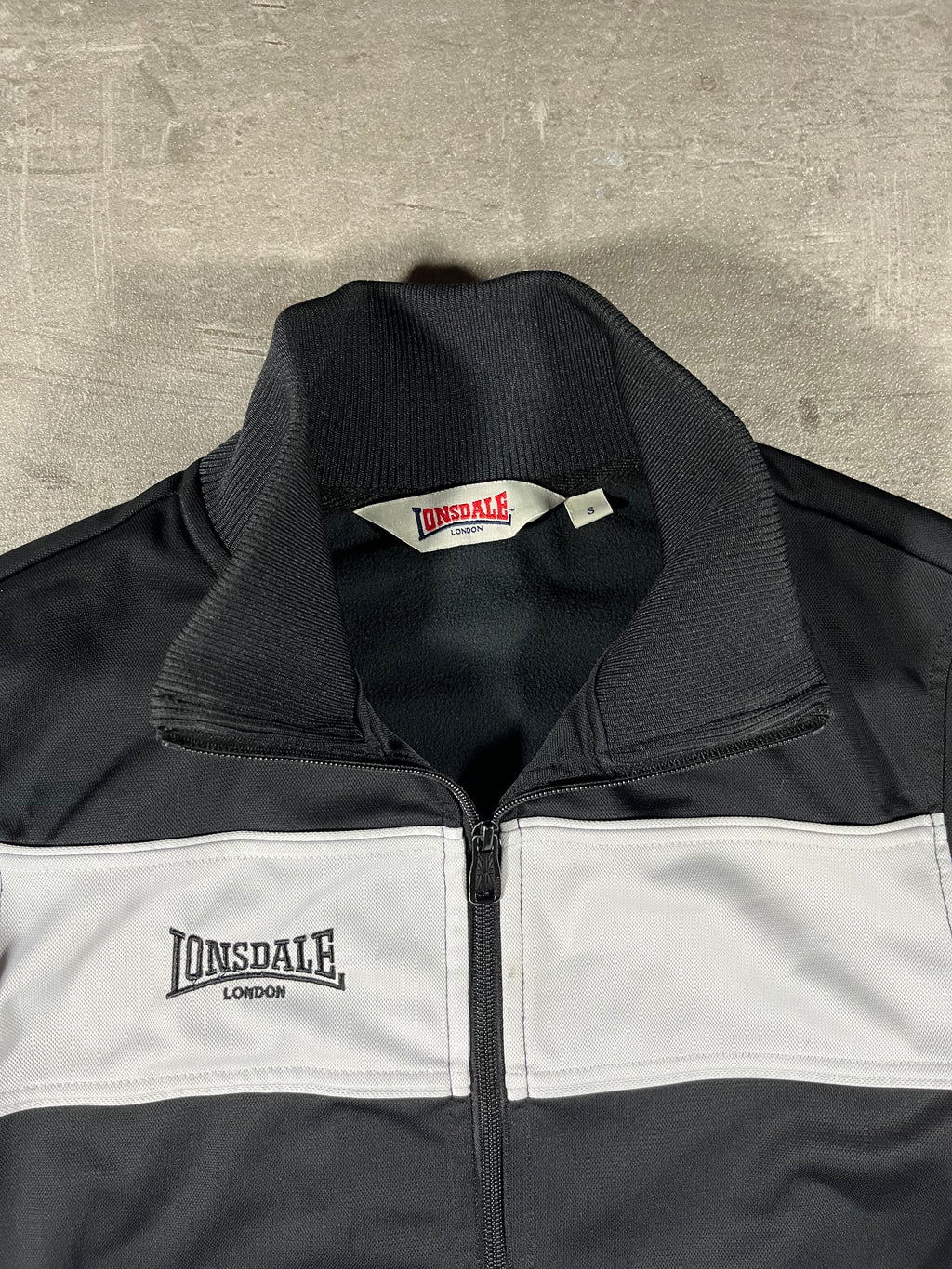 Lonsdale Trainingsjacke Schwarz/ Weiß S