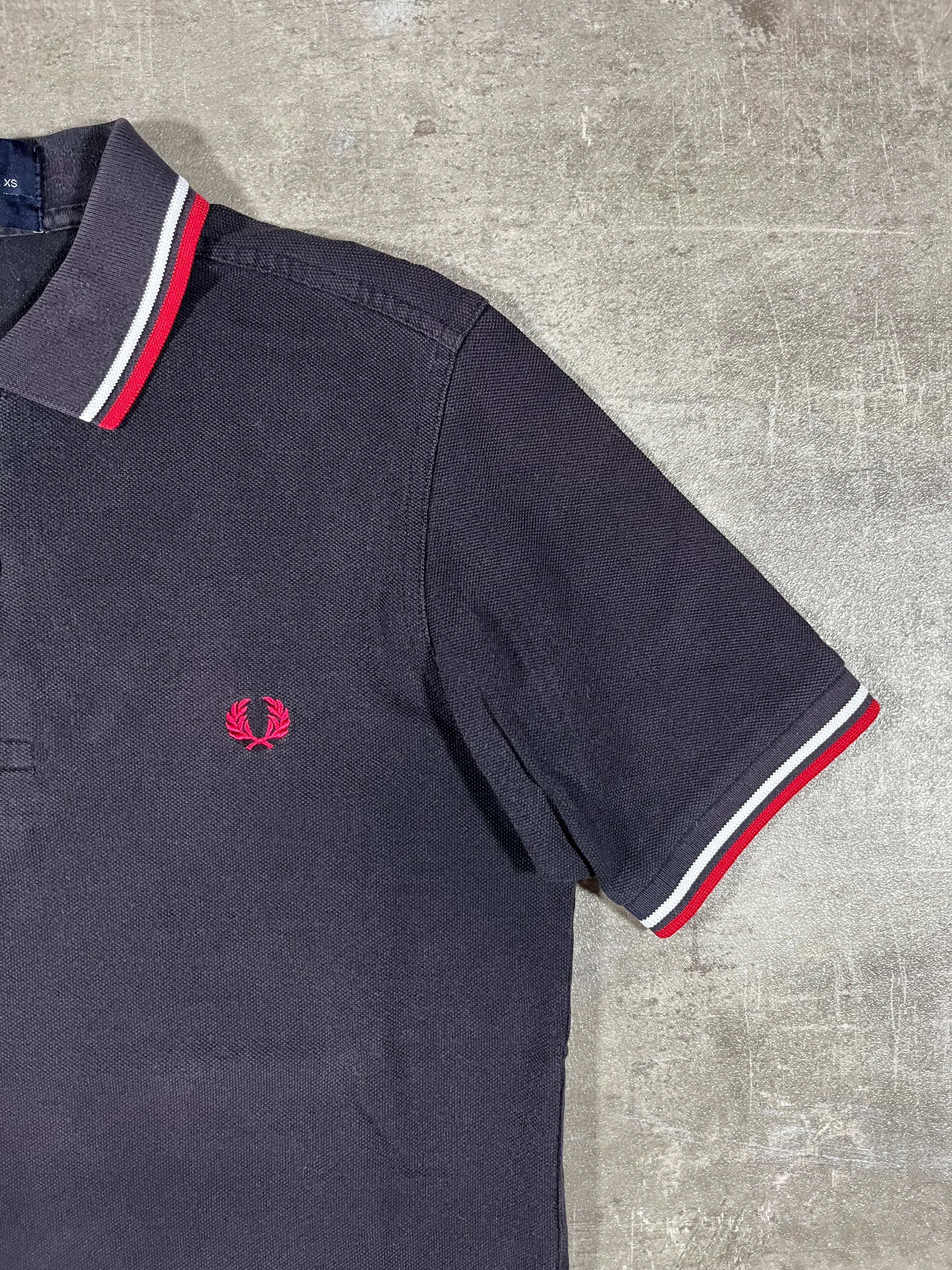 Fred Perry Poloshirt Schwarz/ Weiß/ Rot XS