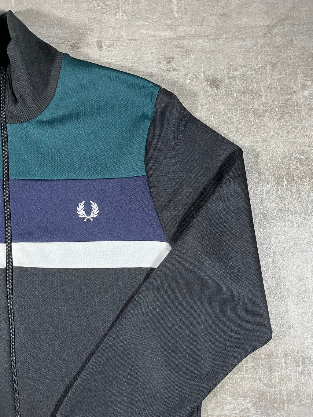 Fred Perry Trainingsjacke Schwarz/Grün/ Navy S