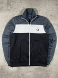 Fred Perry Vintage Trainingsjacke Schwarz/ Grau/ Weiß S