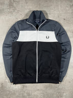 Fred Perry Vintage Trainingsjacke Schwarz/ Grau/ Weiß S