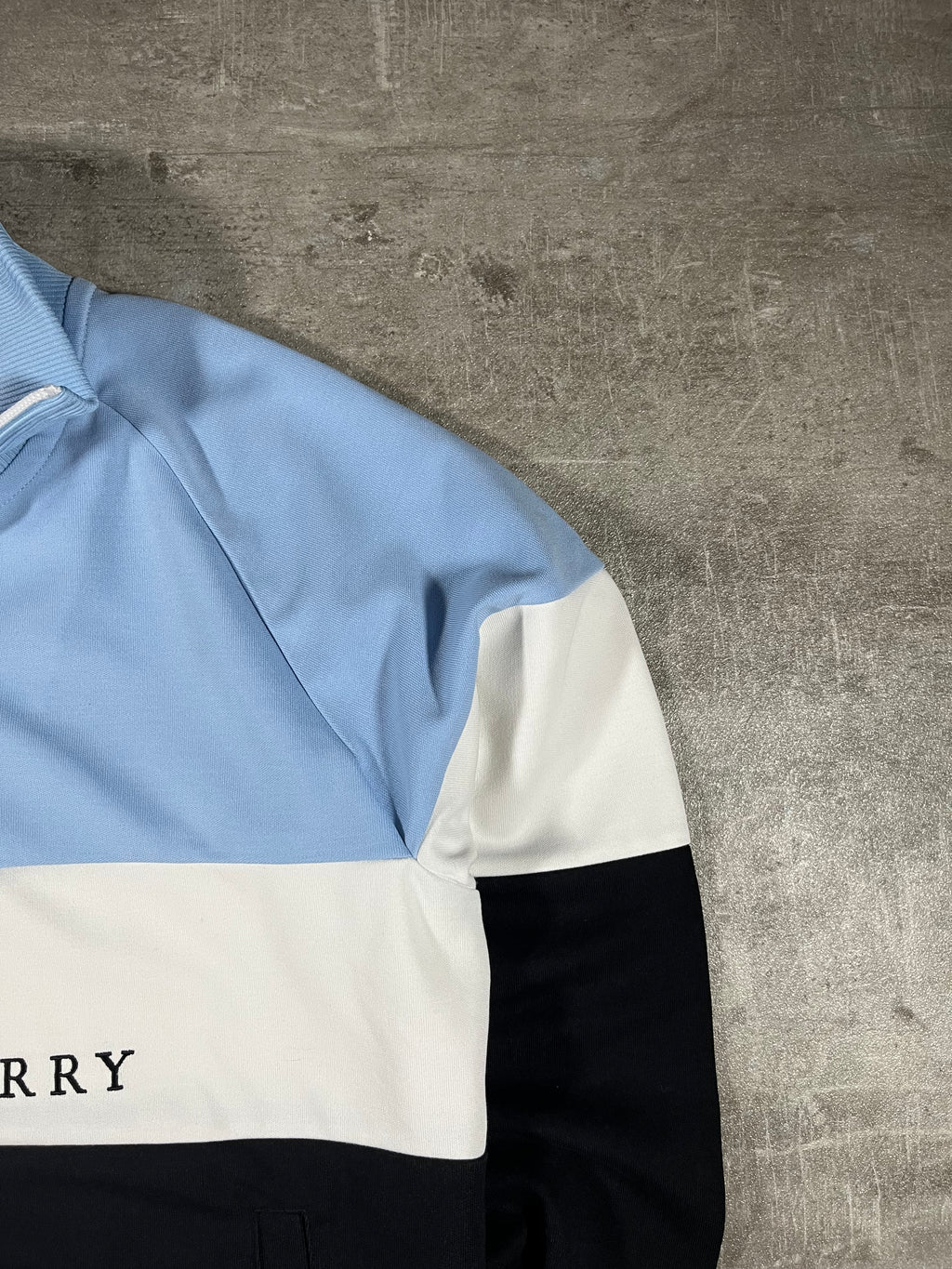 Fred Perry Half-Zip Schwarz/ Weiß/ Hellblau S