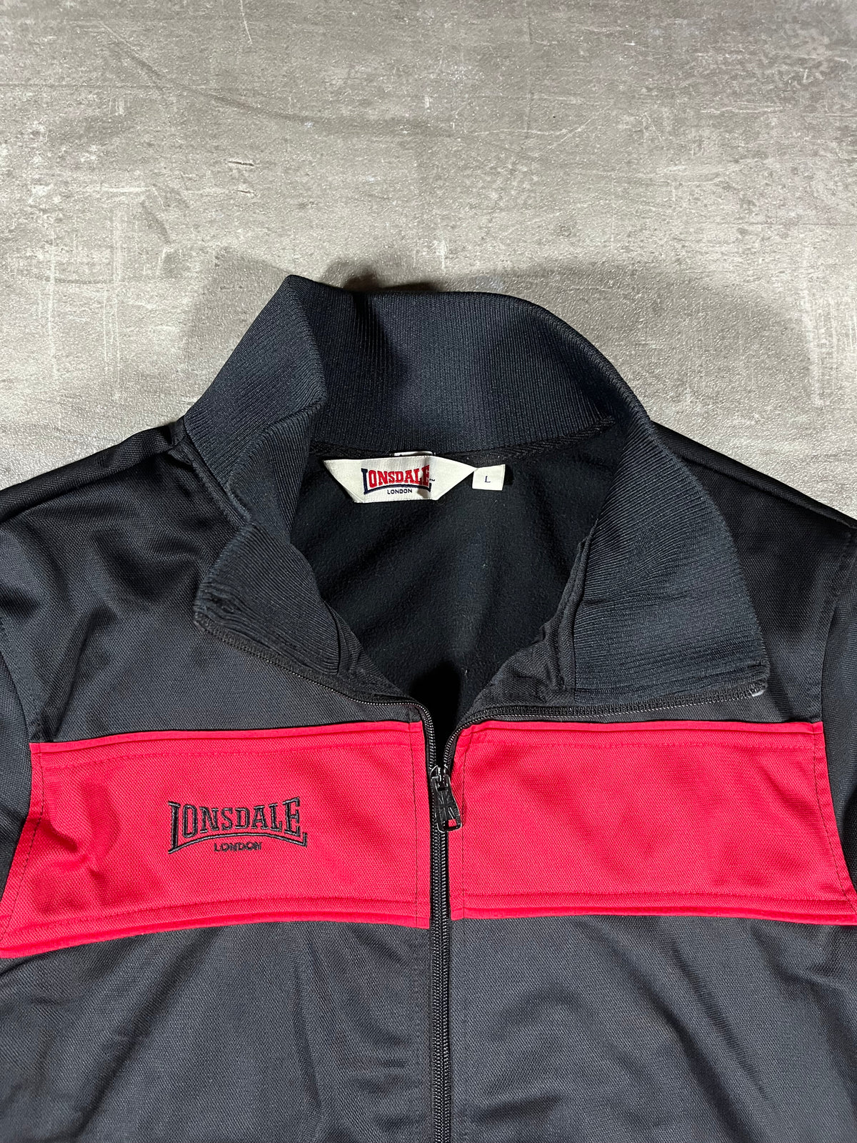 Lonsdale Trainingsjacke Schwarz/ Rot L