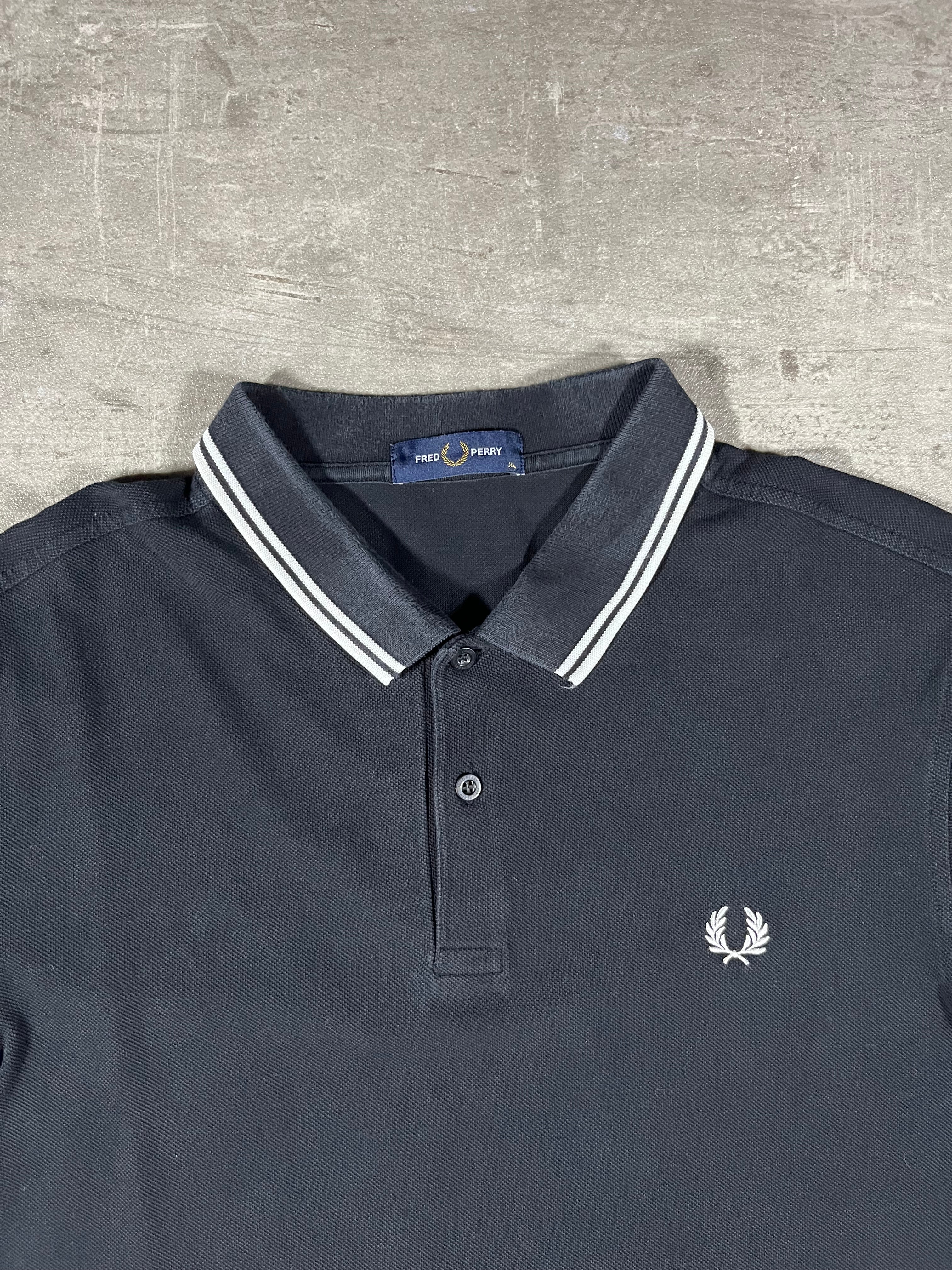 Fred Perry Poloshirt Schwarz/ Weiß XL