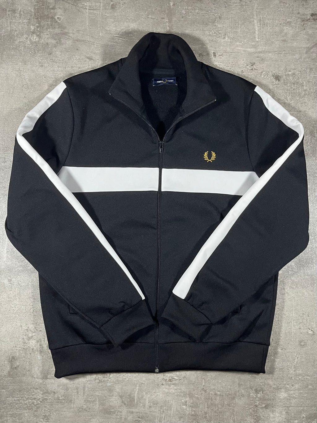Fred Perry Trainingsjacke Taped Schwarz/ Weiß L