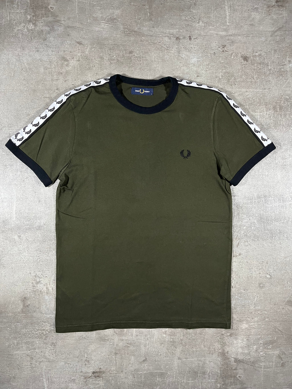 Fred Perry T-shirt Dunkelgrün Taped S
