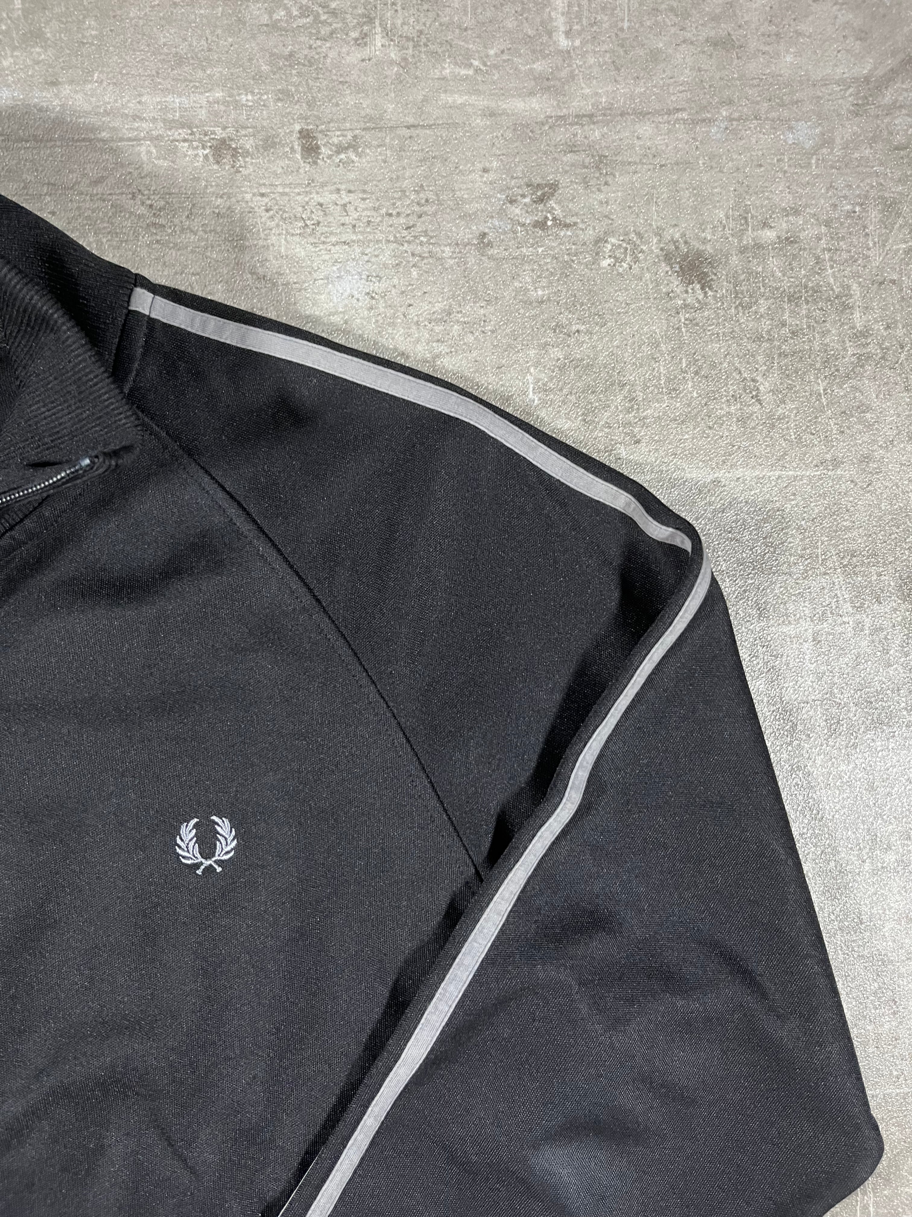 Fred Perry Vintage Trainingsjacke Taped Schwarz/ Grau M