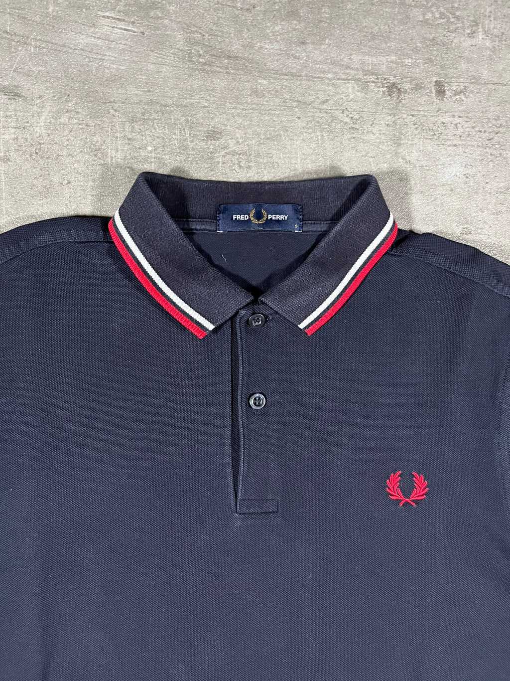 Fred Perry Poloshirt Schwarz/ Weiß/ Rot S