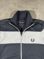 Fred Perry Vintage Trainingsjacke Grau/ Weiß S