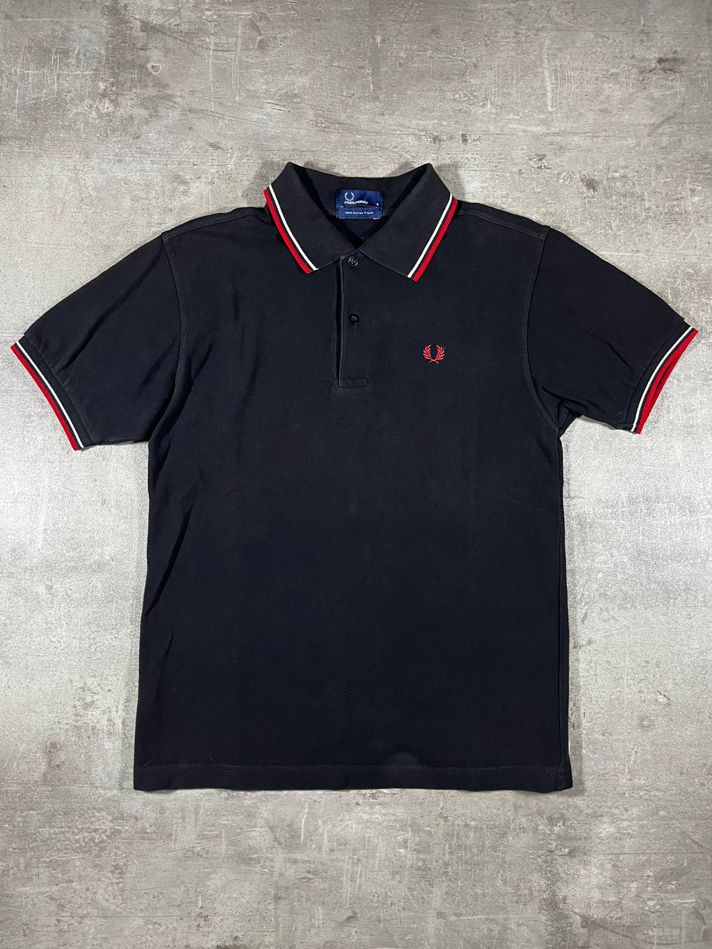 Fred Perry Poloshirt Schwarz/ Weiß/ Rot S