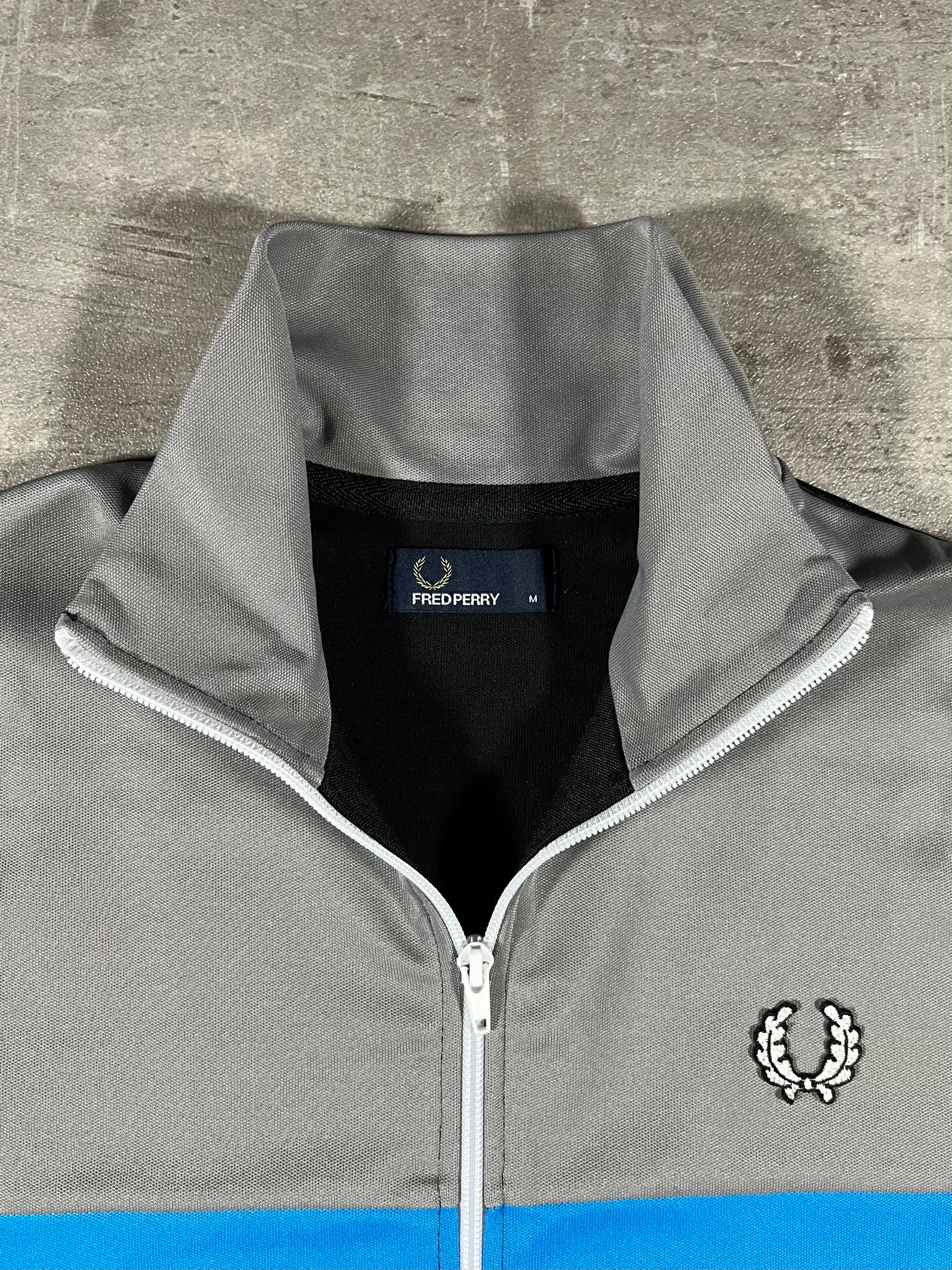 Fred Perry Trainingsjacke Schwarz/ Grau/ Hellblau M