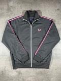 Fred Perry Vintage Trainingsjacke Taped Grau/ Pink M