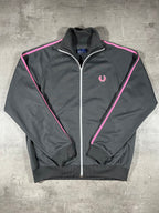Fred Perry Vintage Trainingsjacke Taped Grau/ Pink M