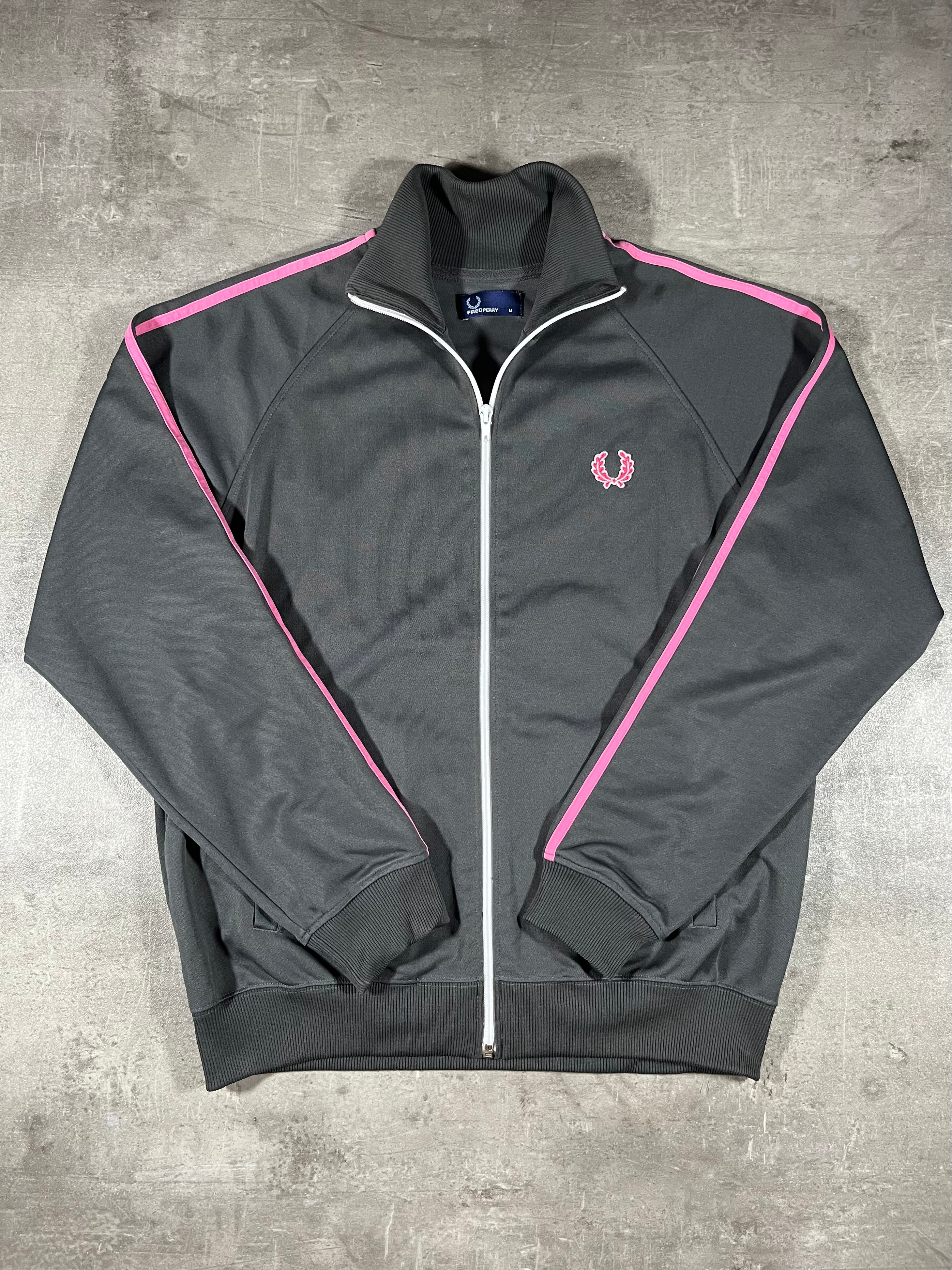 Fred Perry Vintage Trainingsjacke Taped Grau/ Pink M