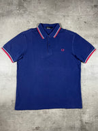 Fred Perry Poloshirt Blau/ Grau/ Rot M