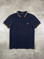 Fred Perry Poloshirt Schwarz Goldenes Logo S